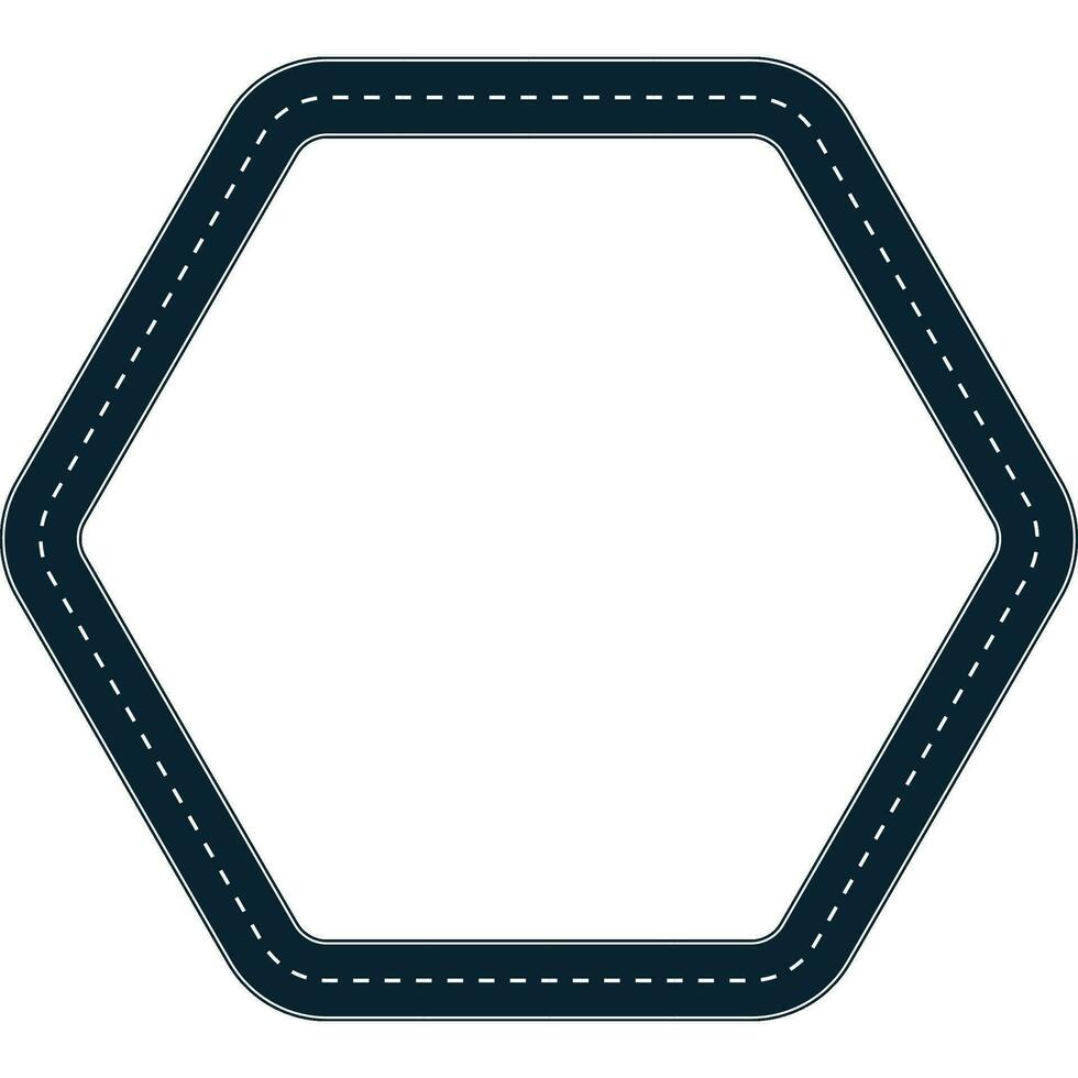road hexagon frame vector