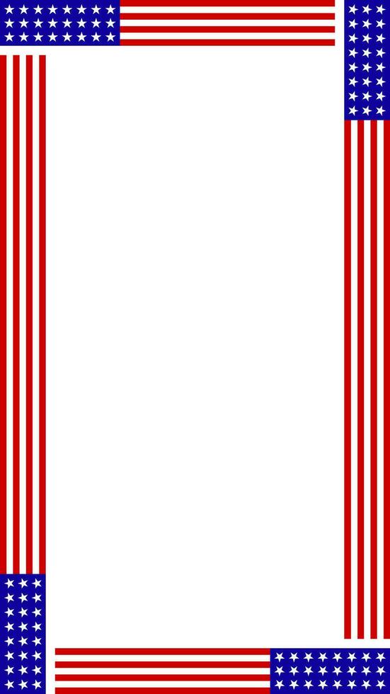 Vertical american flag frame vector