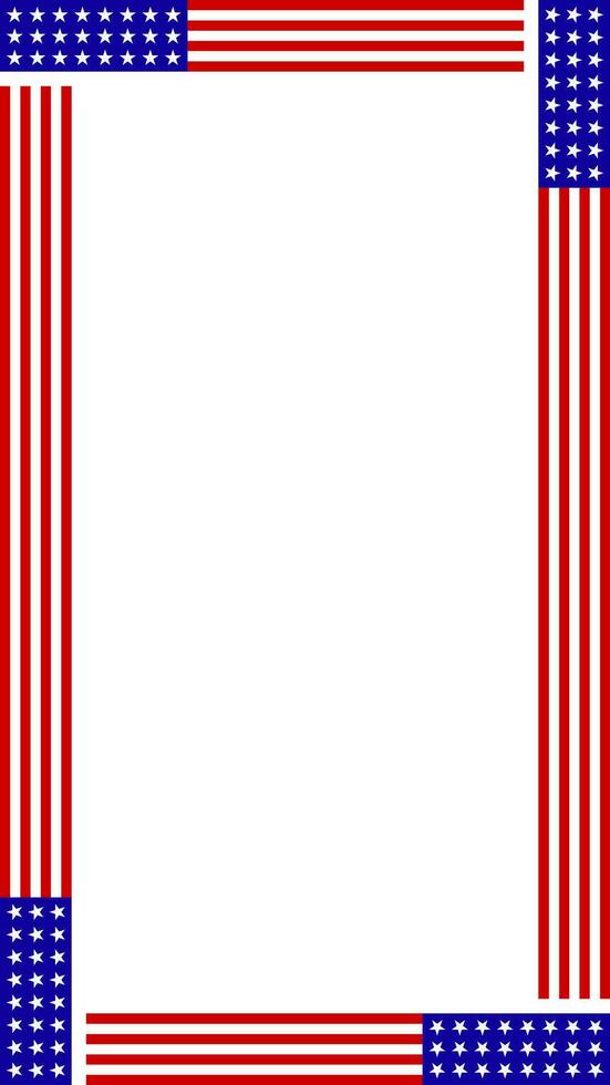 Vertical american flag frame vector