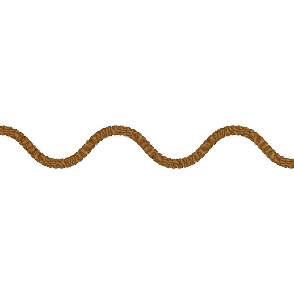 brown wavy line rope vector