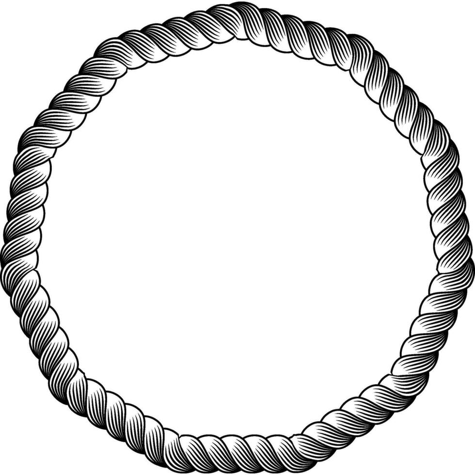 rope round frame border vector