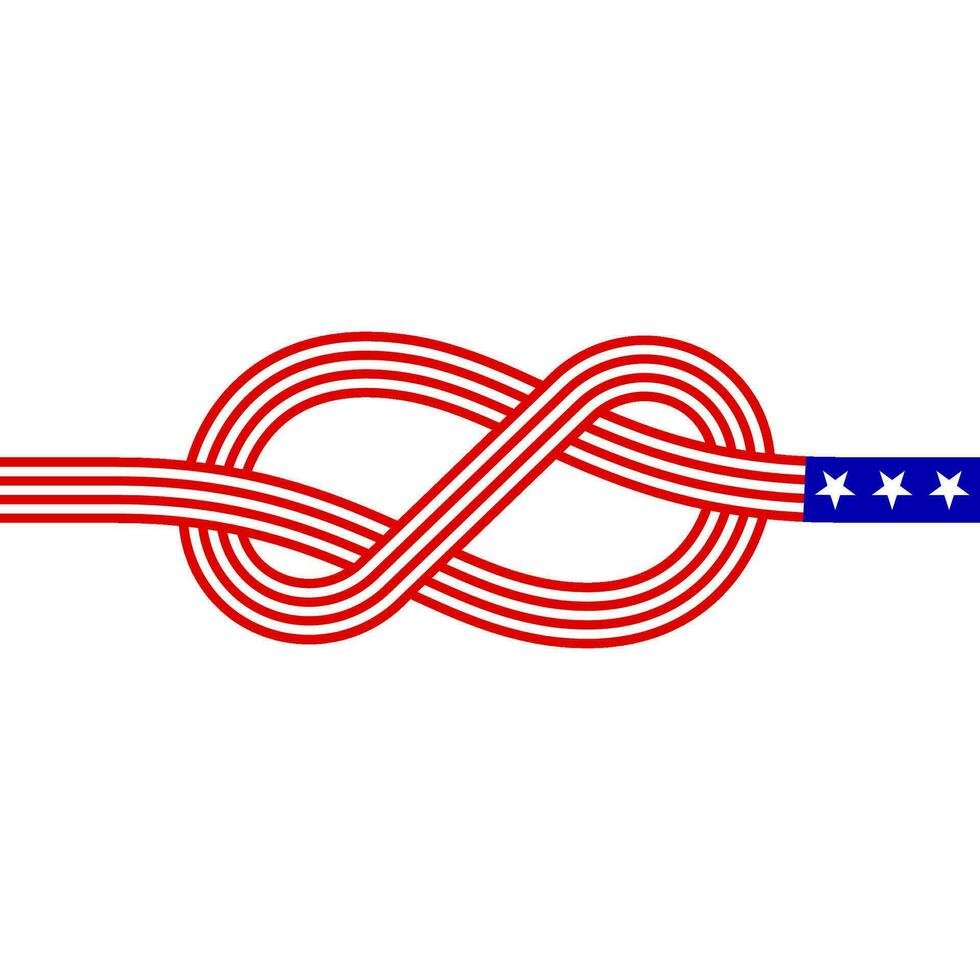 usa flag knot line border vector