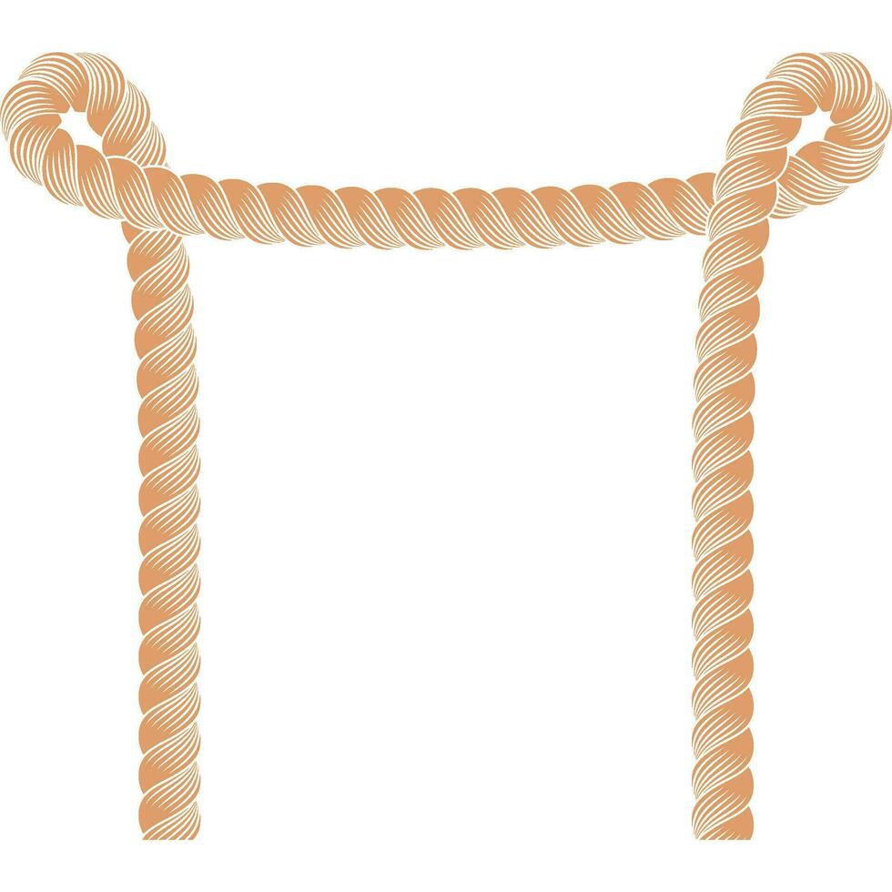 rope knot corner border vector