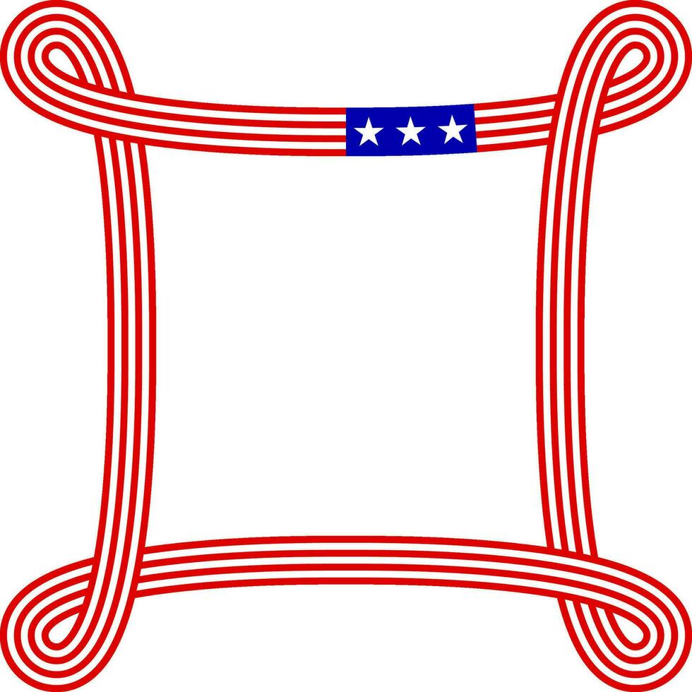 usa flag knot corner border vector