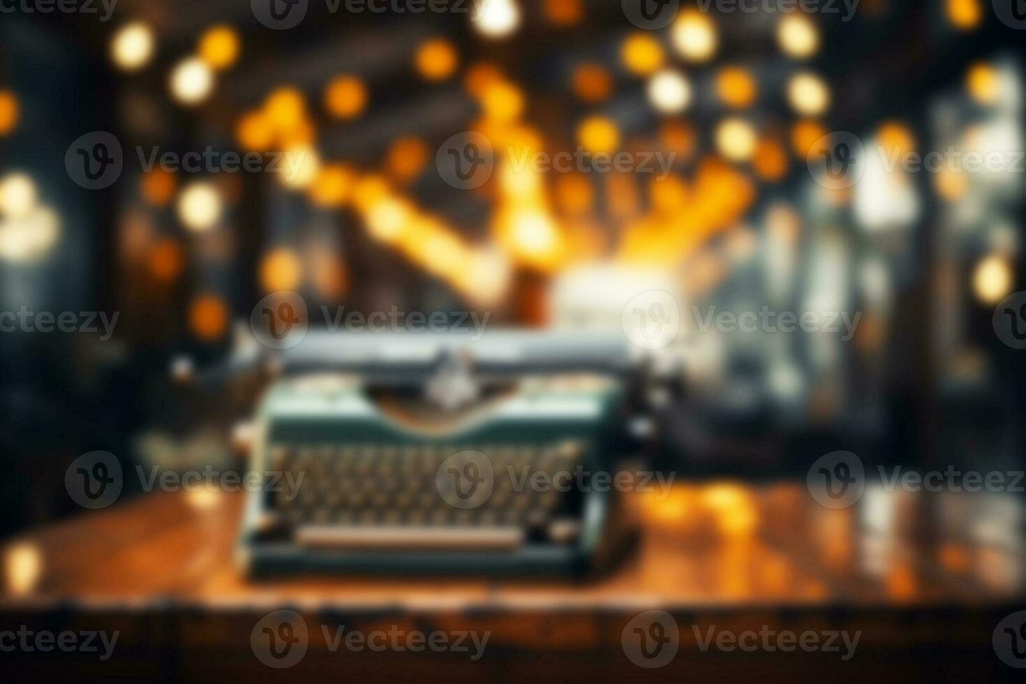 Typewriter on blurred background.Generative AI photo