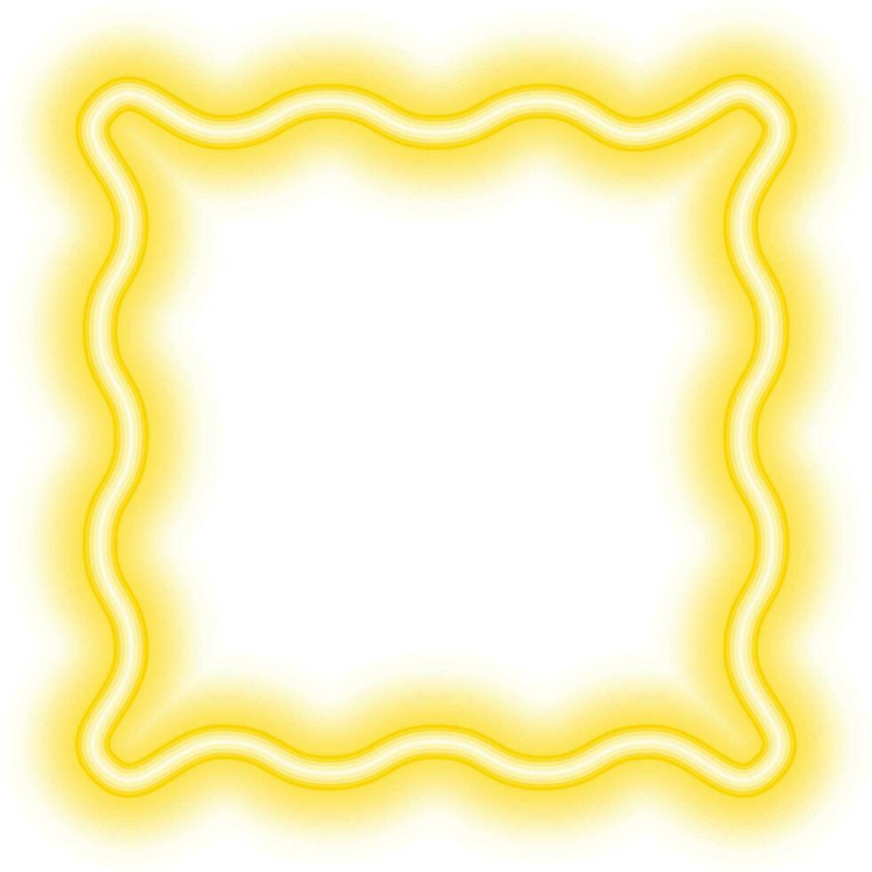 neon Squiggle frame yellow vector