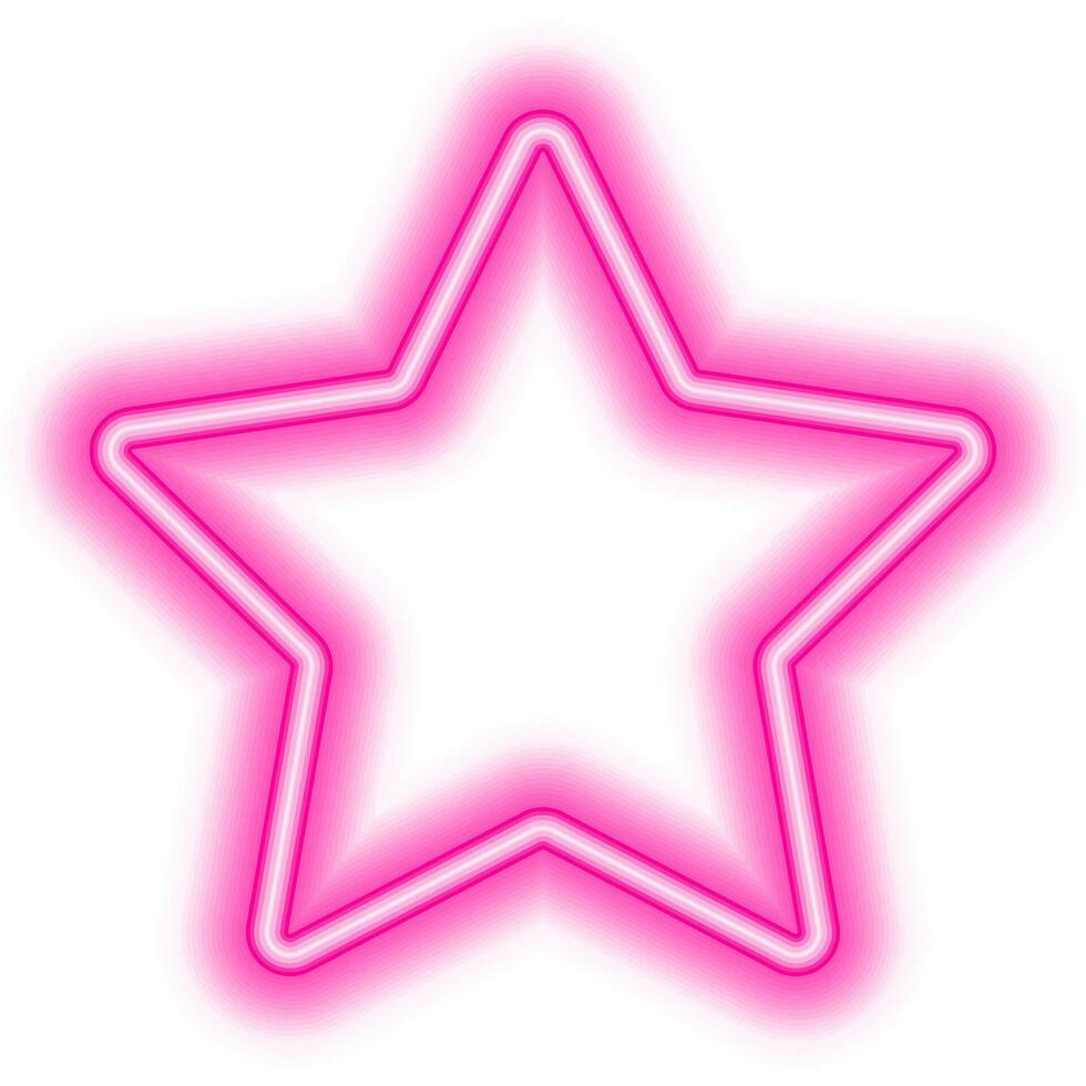 pink star frame neon vector
