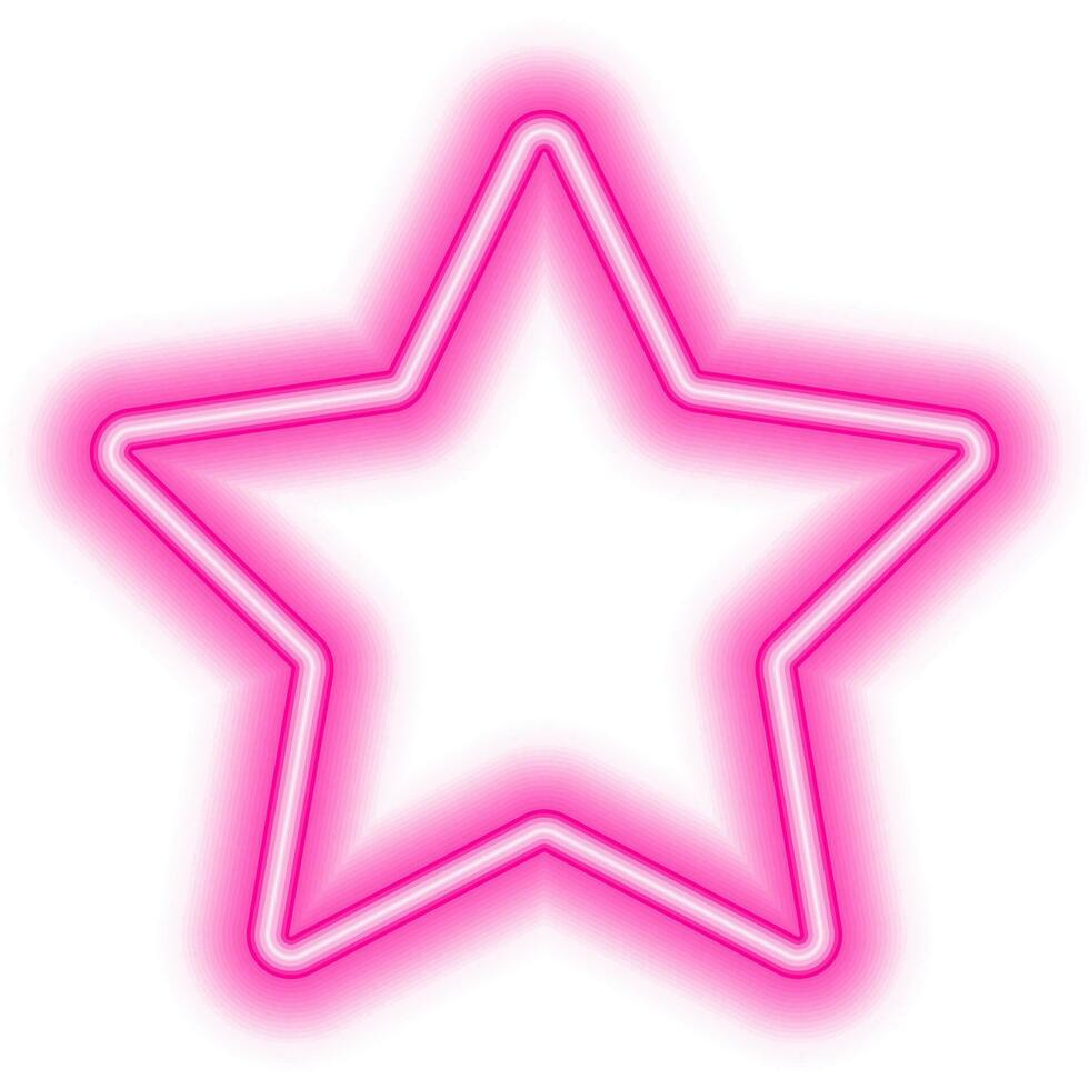 pink star frame neon vector