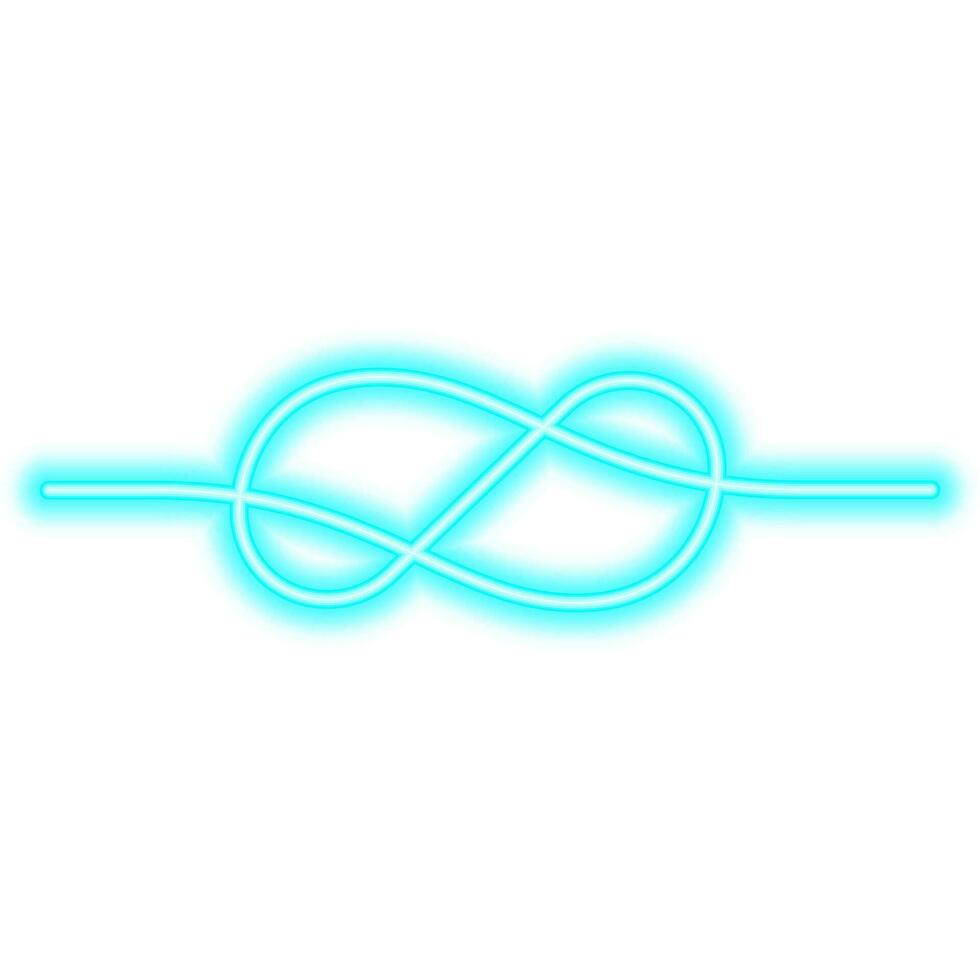 blue neon knot line border vector