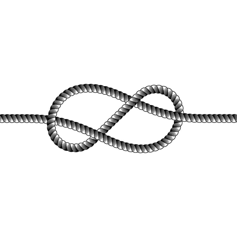 cuerda nudo línea frontera vector