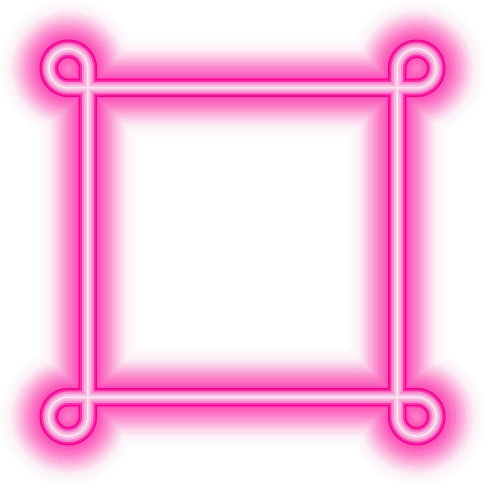 pink knot corner border neon vector