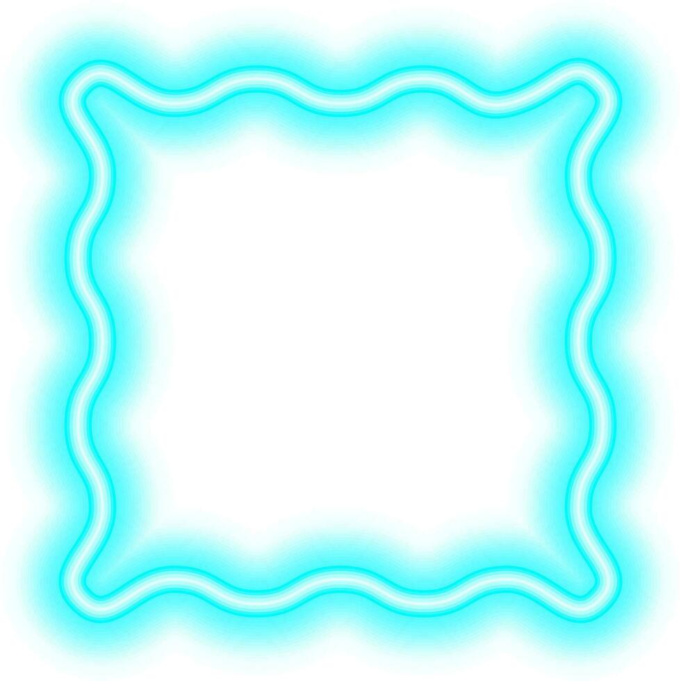 blue neon Squiggle frame vector