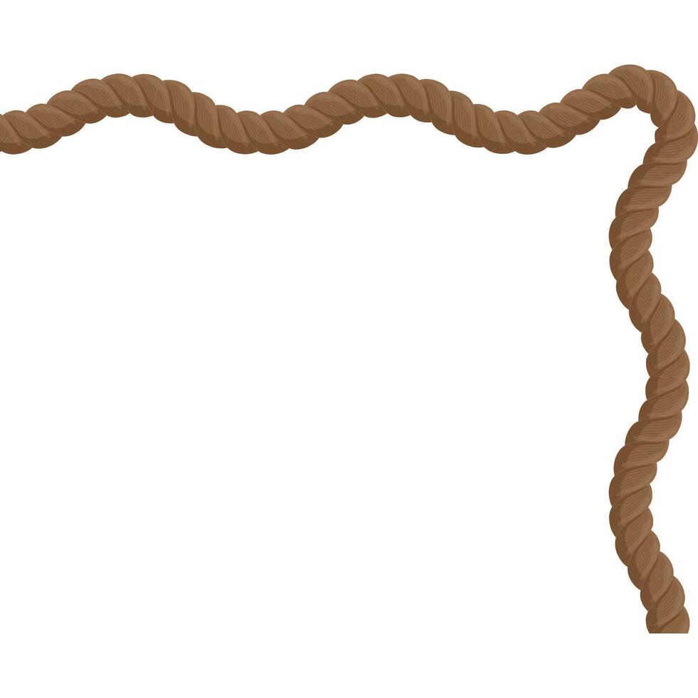 brown rope corner border vector