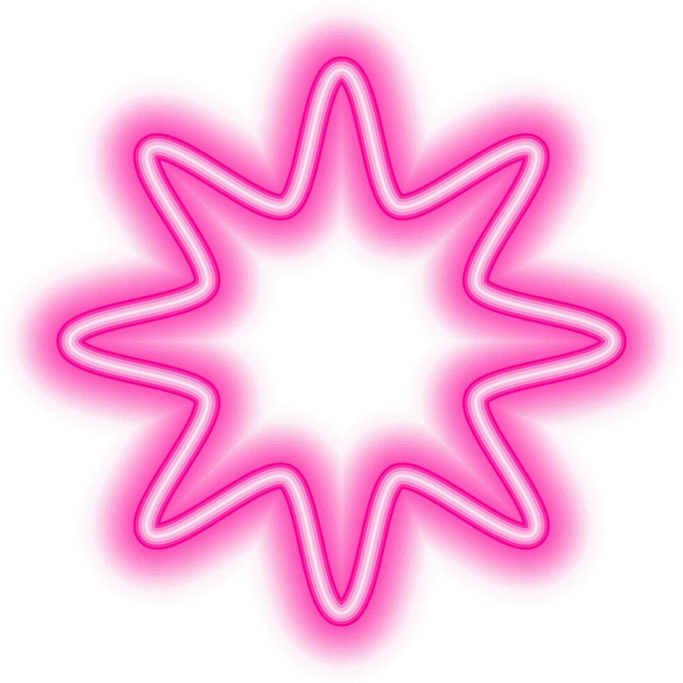 pink multi star frame neon vector