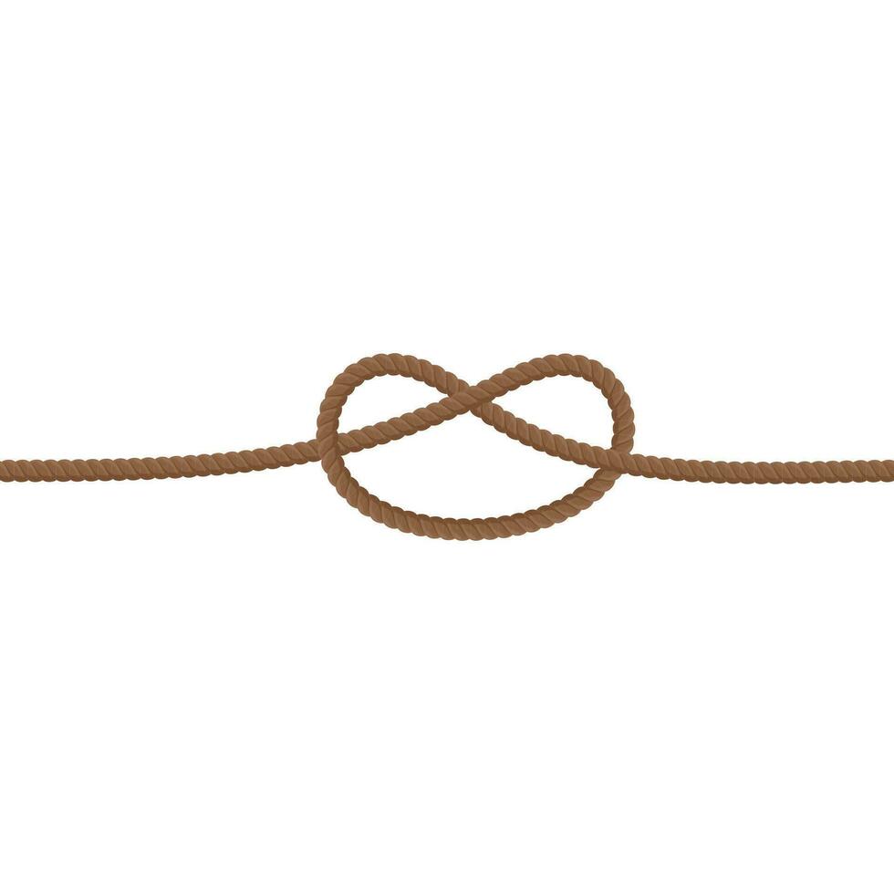 brown rope knot line border vector