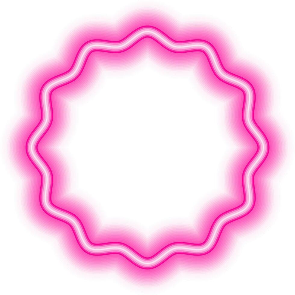 pink sticker badge frame neon vector