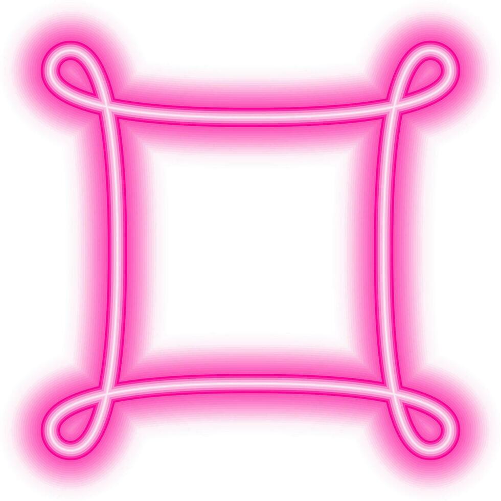 pink knot corner border neon vector