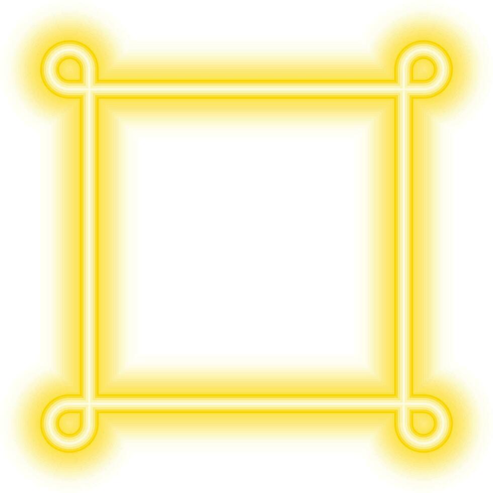 neon knot corner border yellow vector