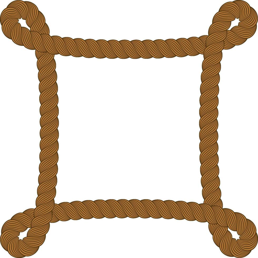 brown knot corner border rope vector