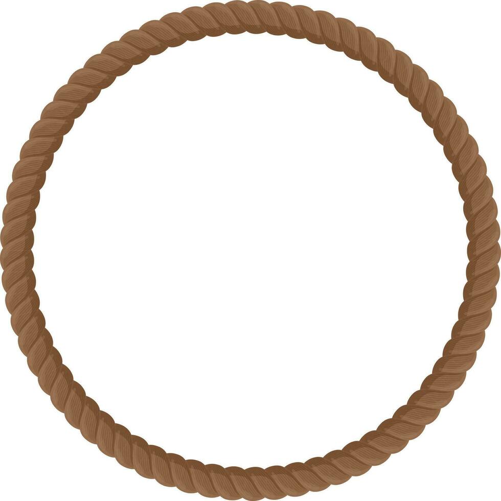 brown rope round frame border vector