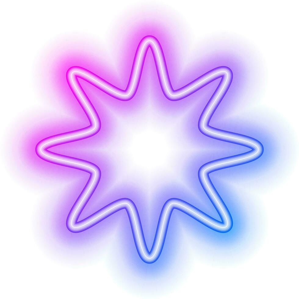 neon multi star frame vector