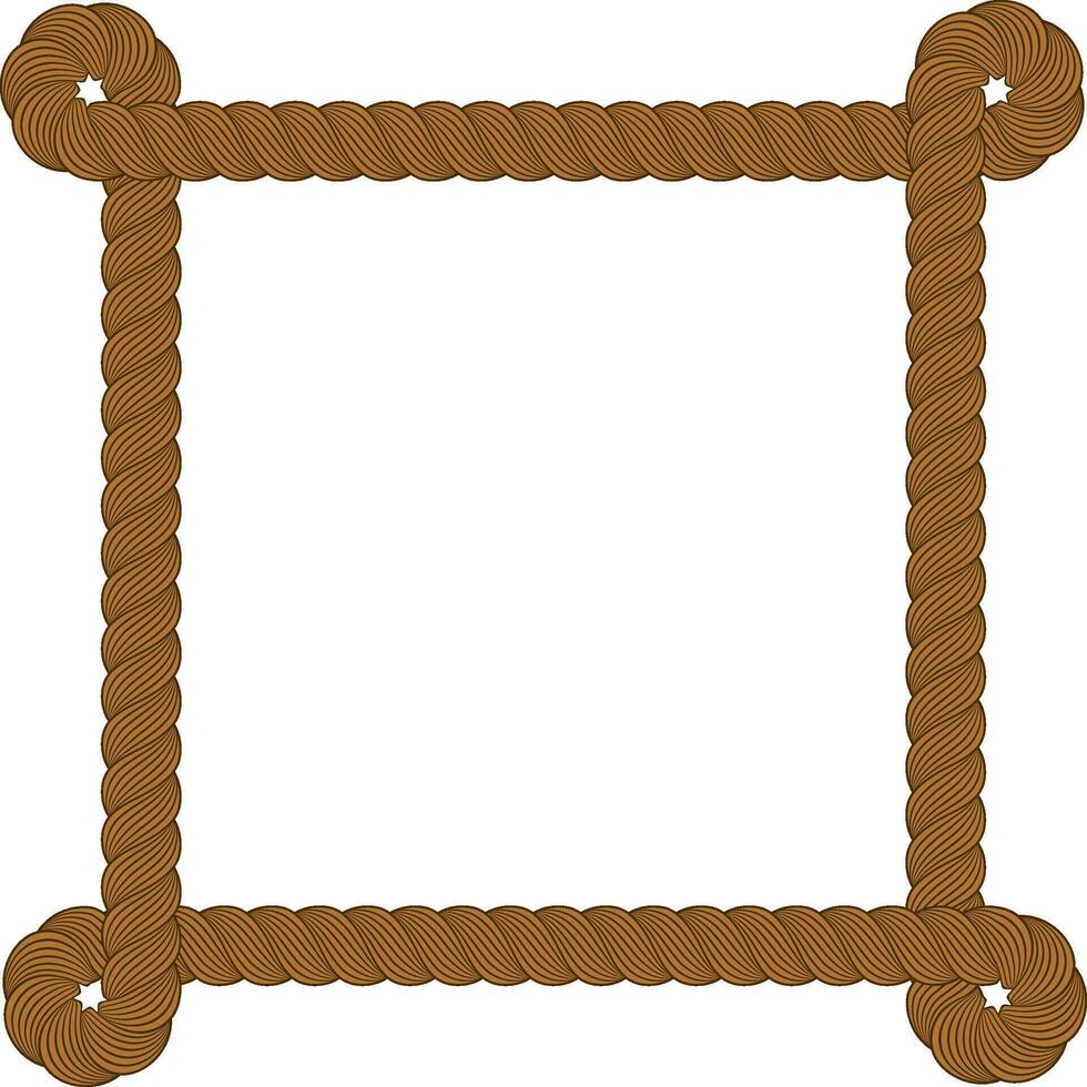 brown knot corner border rope vector