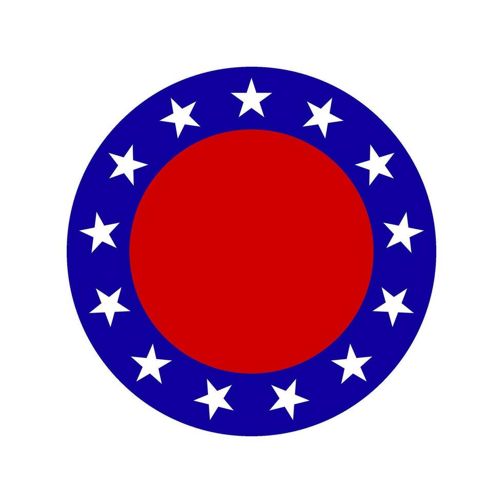 Round American flag frame vector