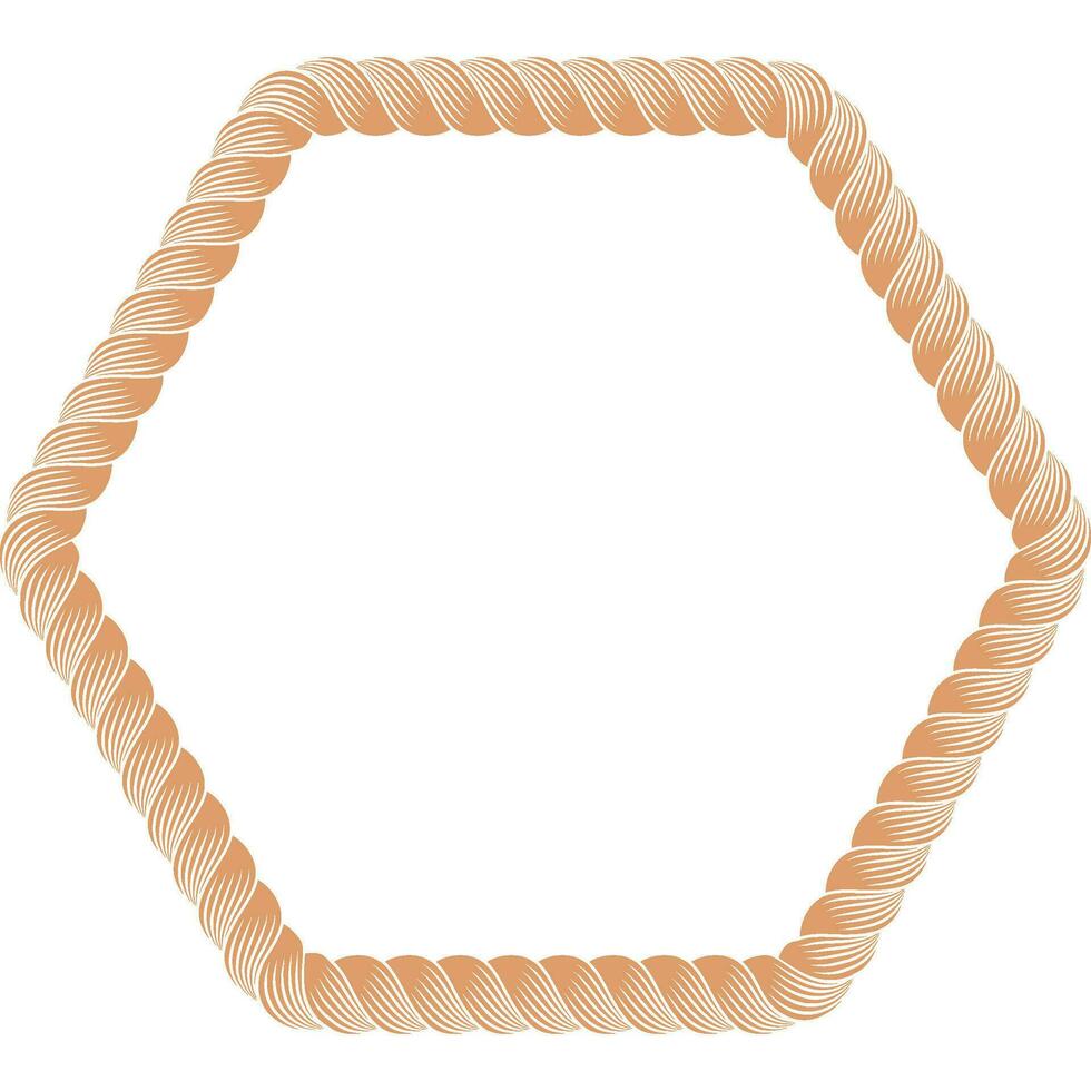 rope hexagon frame vector