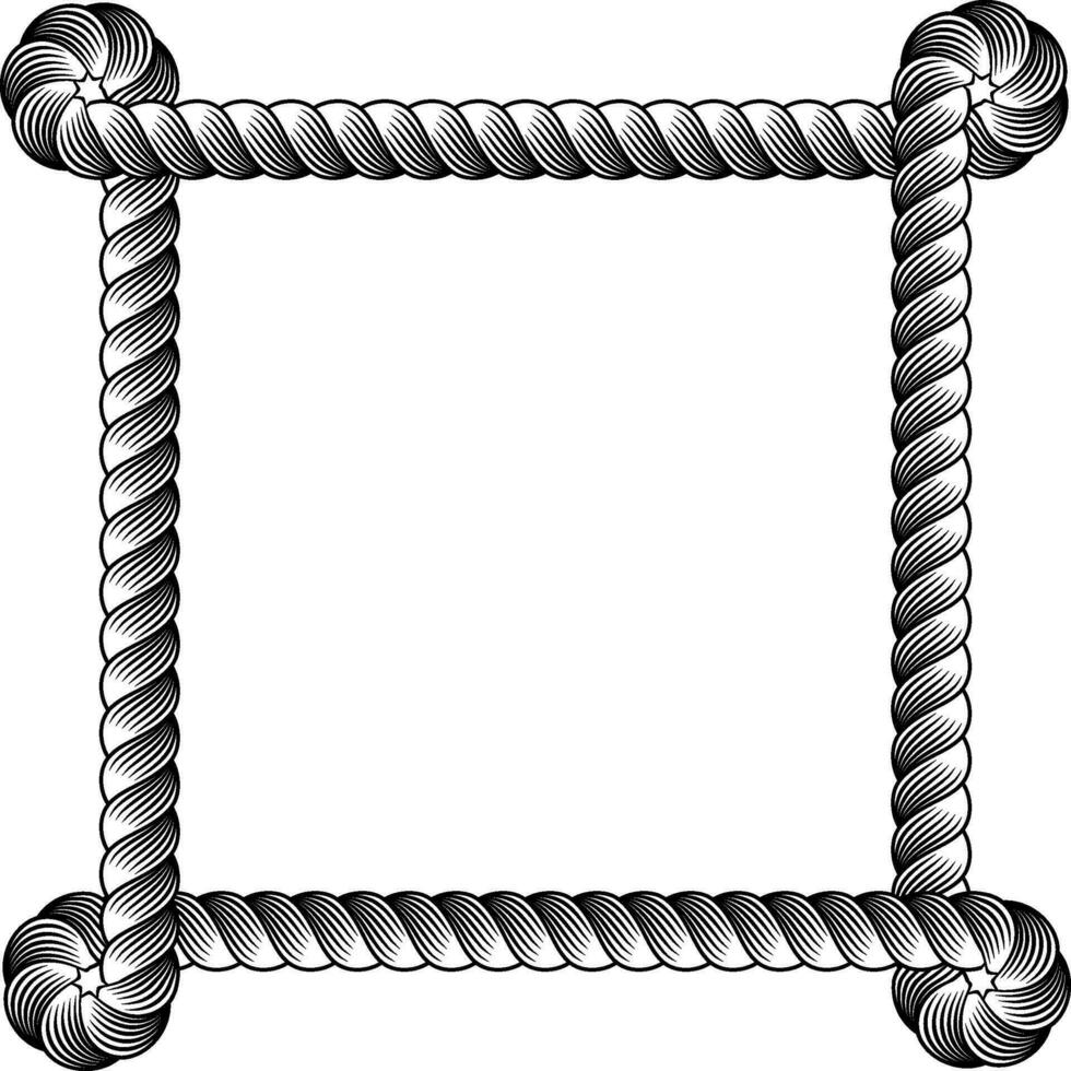 rope knot corner border vector