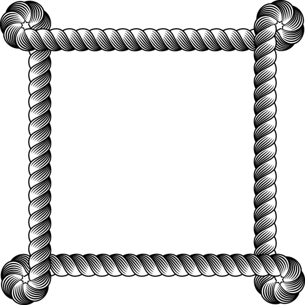 rope knot corner border vector