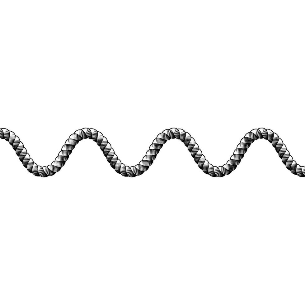 rope wavy line vector