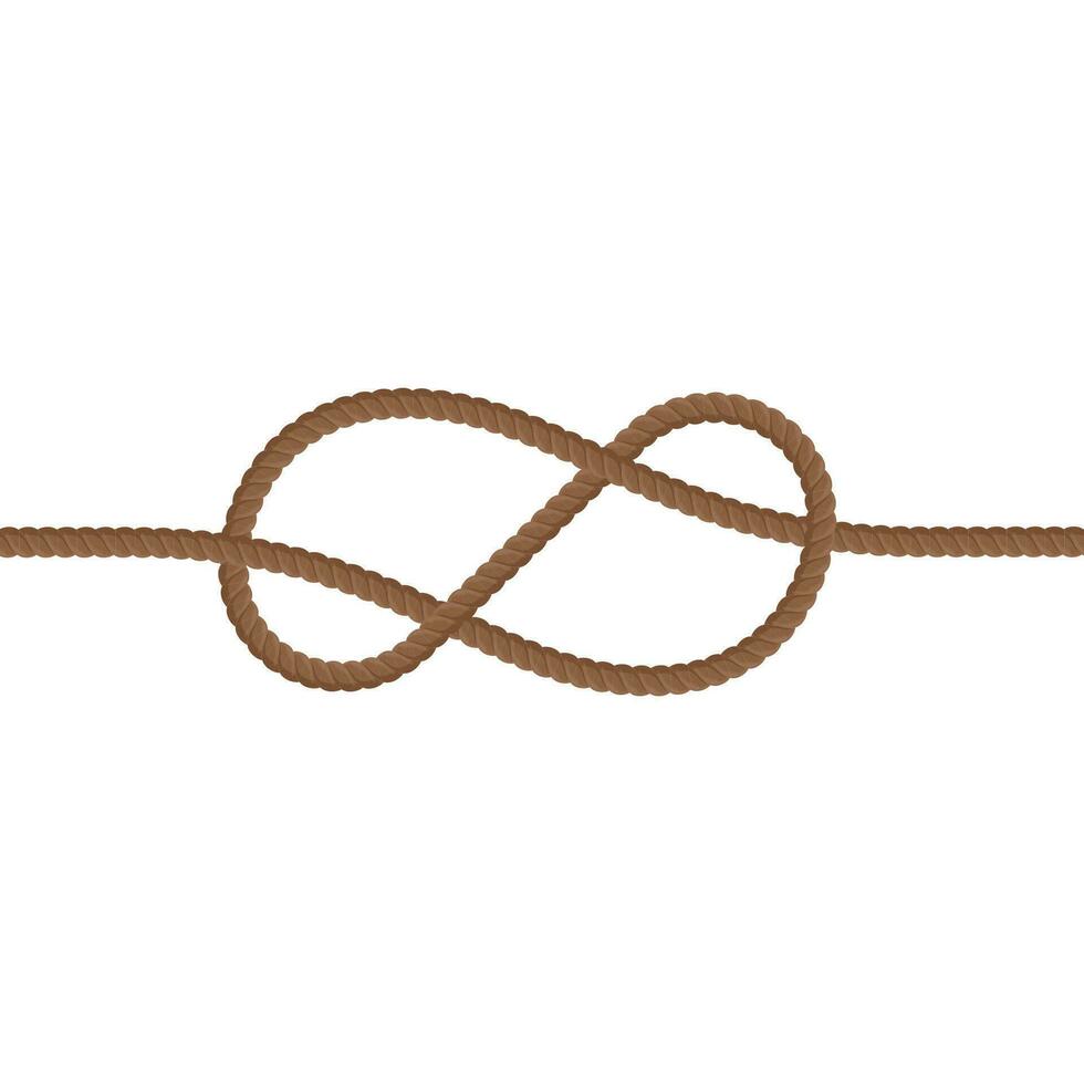 brown rope knot line border vector