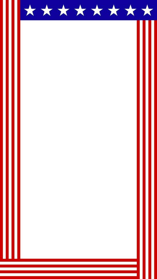 Vertical american flag frame vector