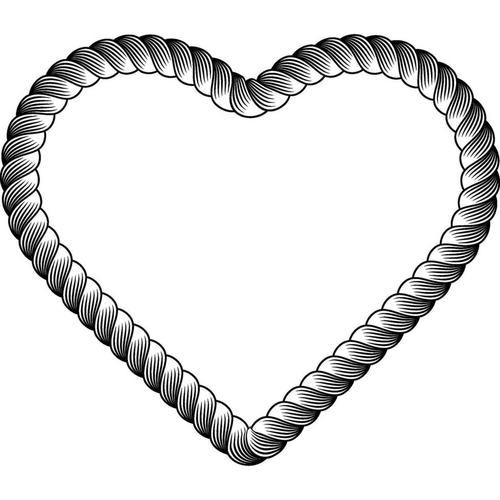 rope heart frame vector