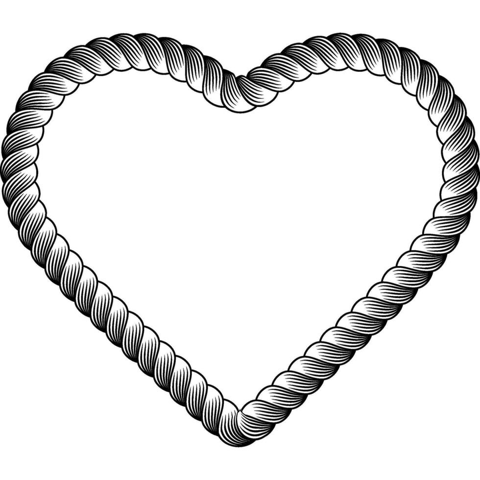 rope heart frame vector