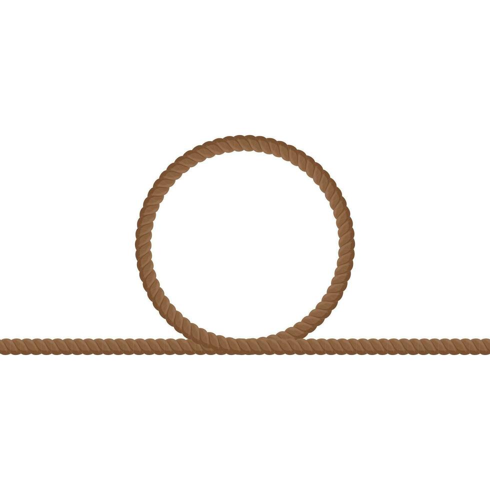 brown rope noose line border vector