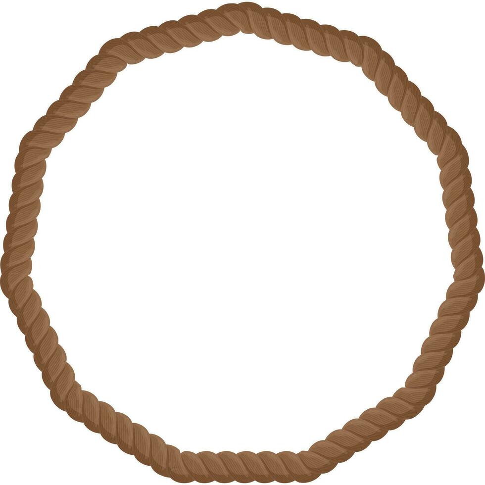 brown rope round frame border vector