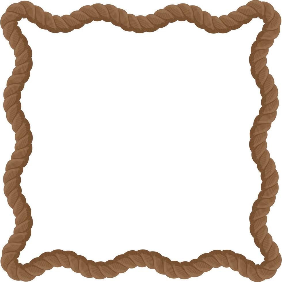 brown rope Squiggle frame vector