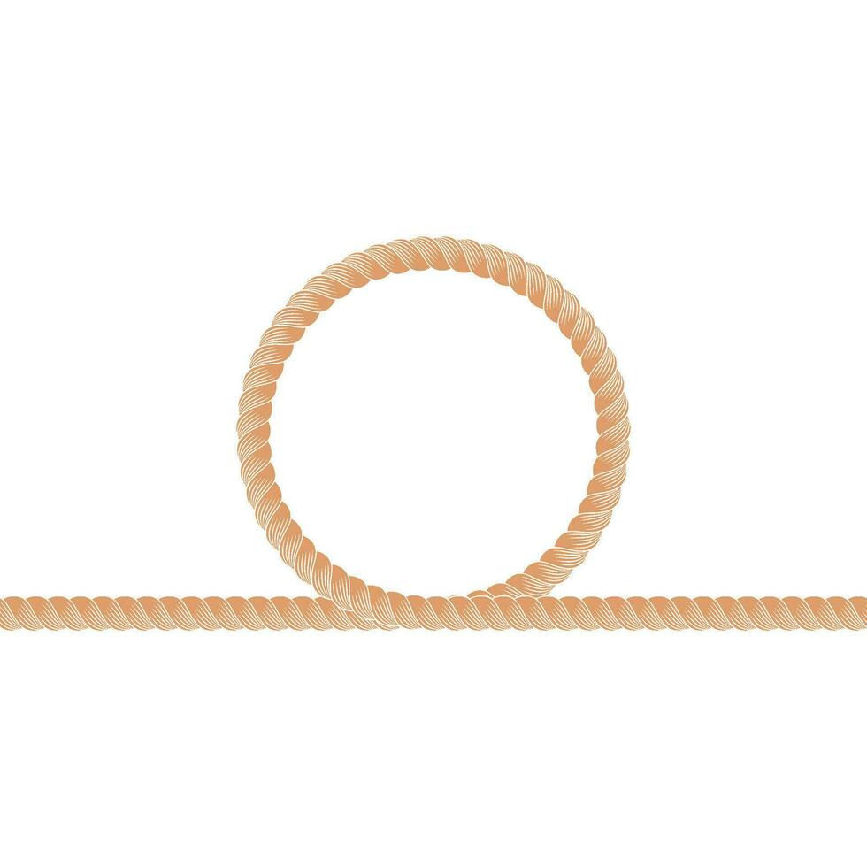 rope noose line border vector
