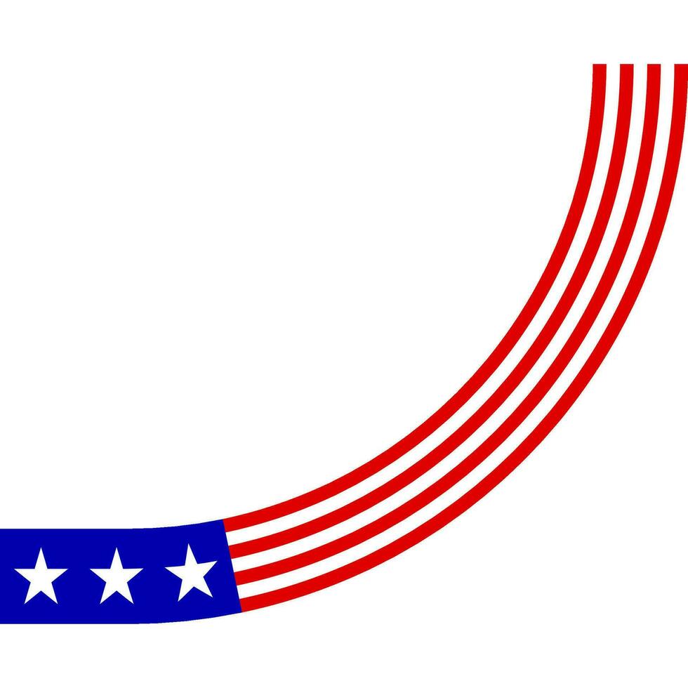 usa flag corner border vector