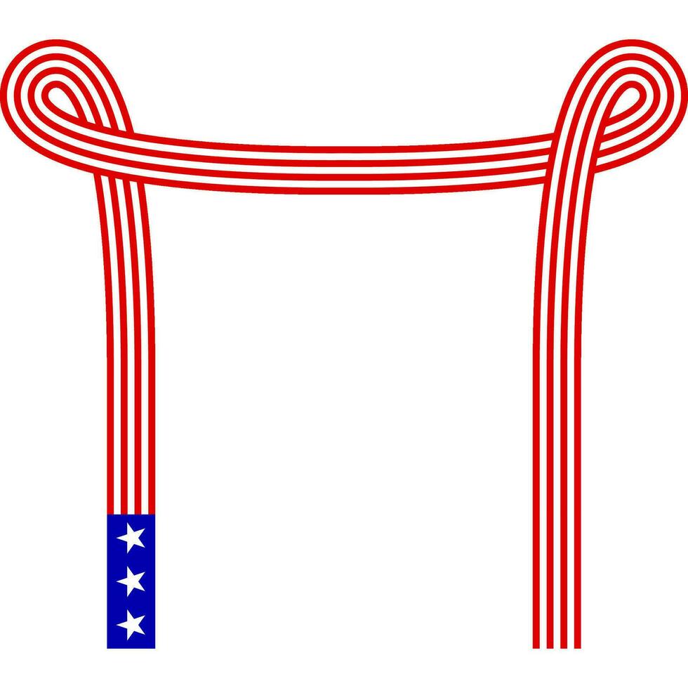 usa flag knot corner border vector