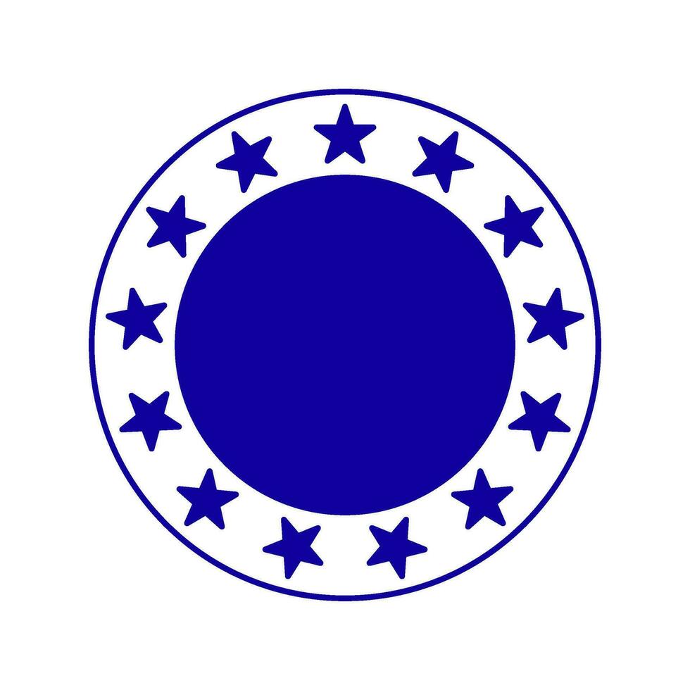 Round American flag frame vector