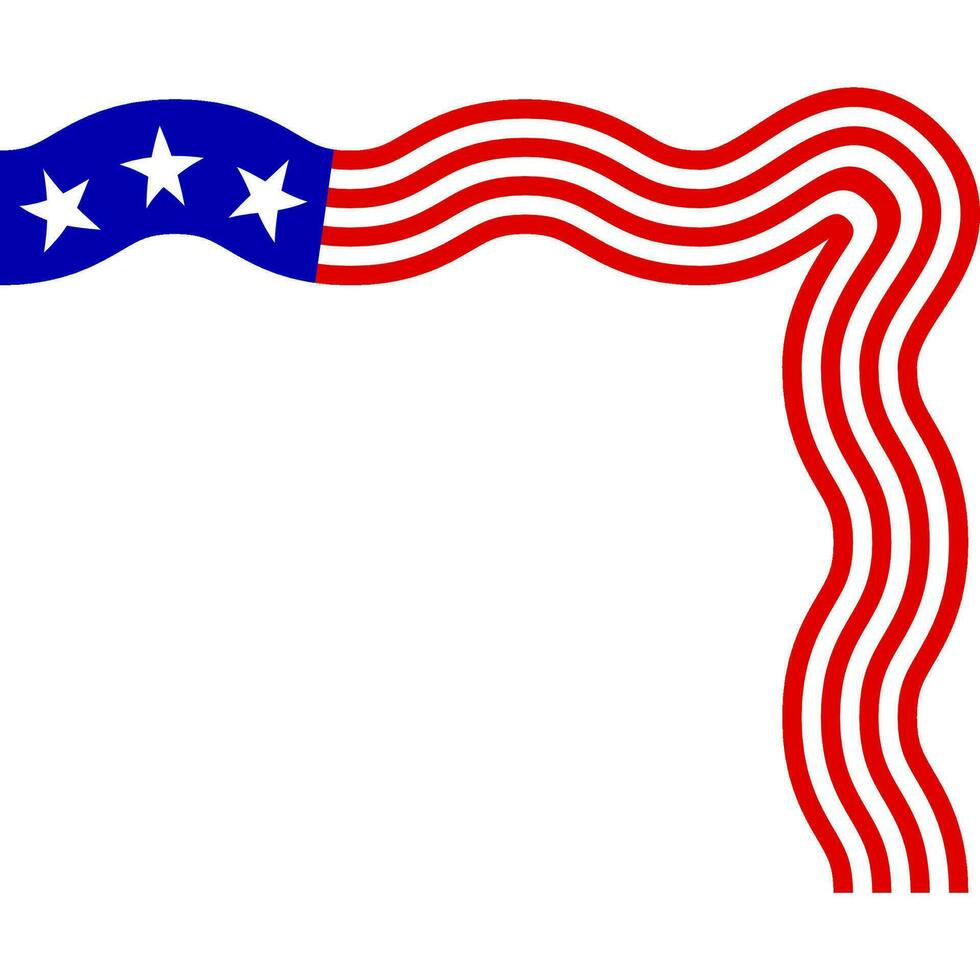 usa flag corner border vector