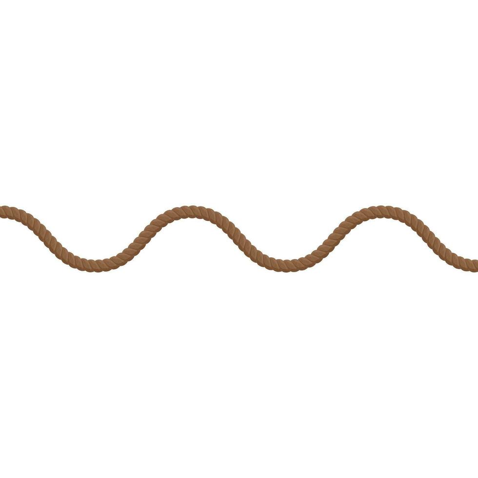 brown rope wavy line vector