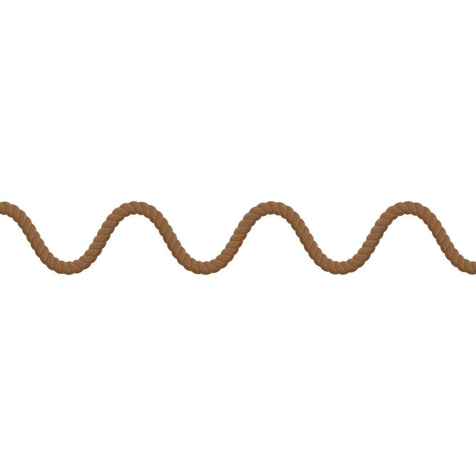 brown rope wavy line vector