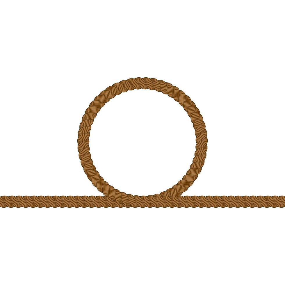 brown noose line border rope vector