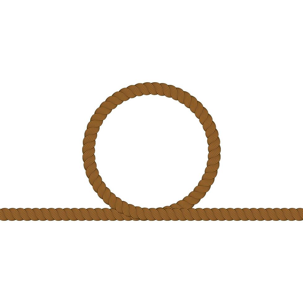 brown noose line border rope vector