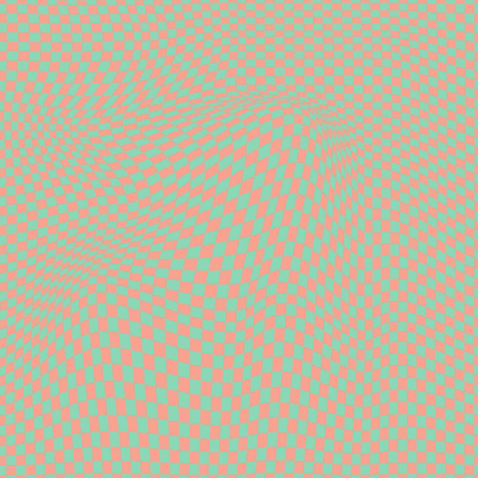 Collection of retro checkerboard backgrounds featuring vivid hues. A groovy and psychedelic chessboard backdrop inspired by the 60s and 70s. vector