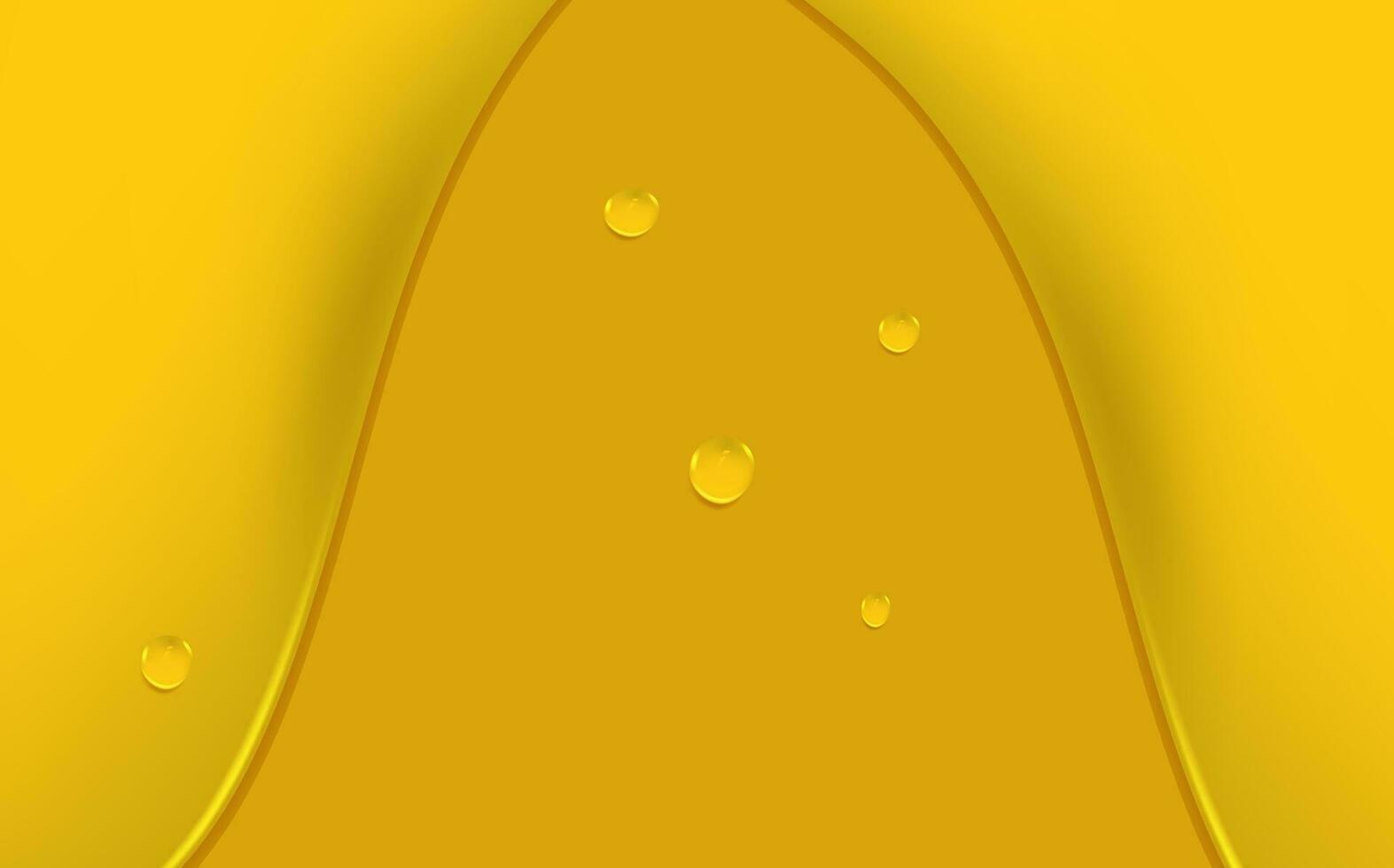 Set of liquid golden drops of water, honey or oil. Collagen cosmetic essence. Organic serum or argan bubbles. Falling gasoline yellow droplet. vector