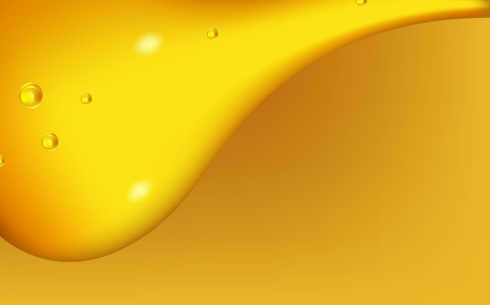 conjunto de líquido dorado gotas de agua, miel o aceite. colágeno cosmético esencia. orgánico suero o argán burbujas que cae gasolina amarillo gotita. vector